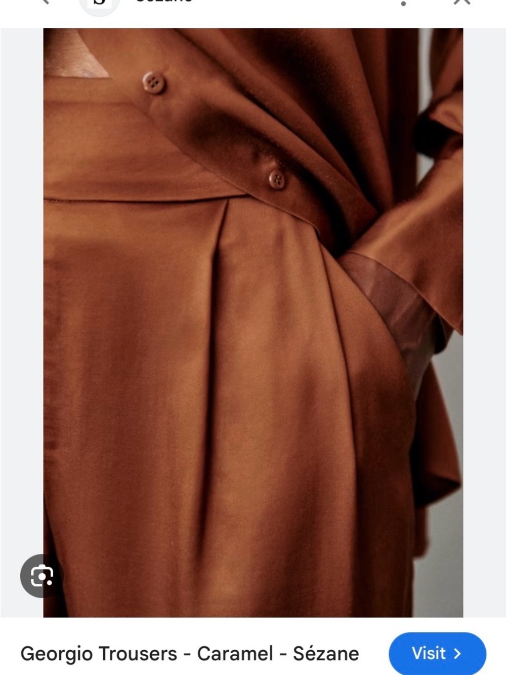 NWT Sezane Georgio Trouser in Caramel - Picture 2 of 6